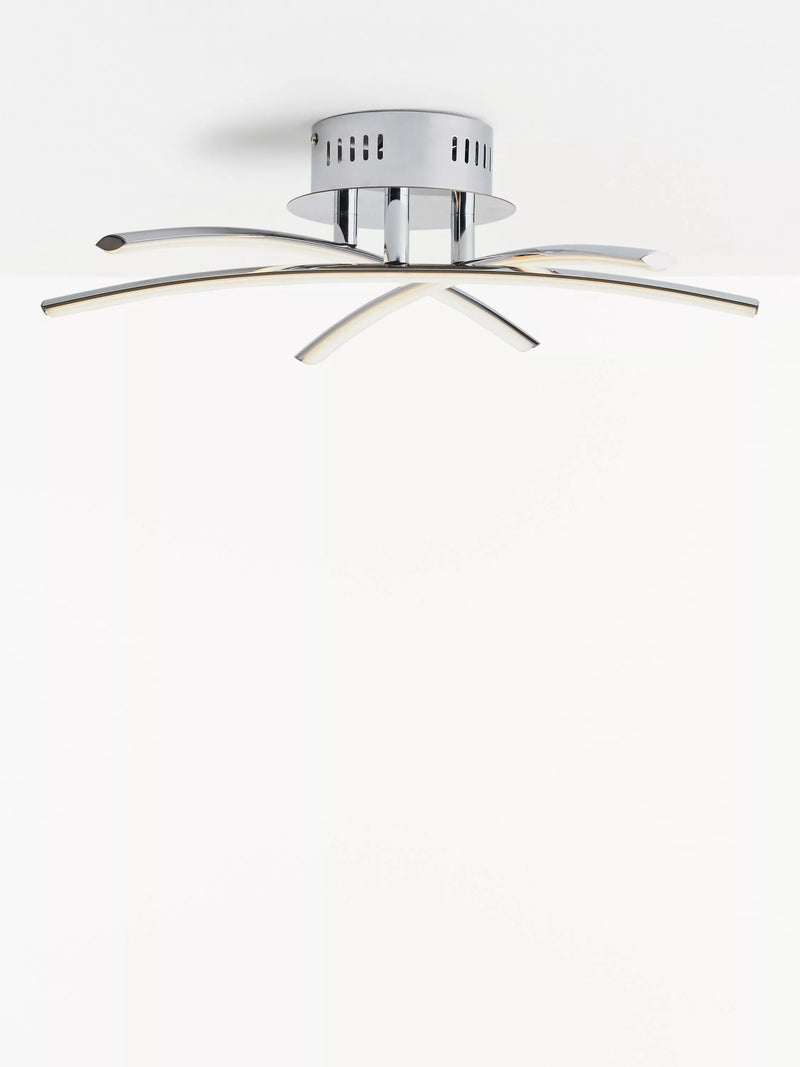 John Lewis Trinity LED semi flush ceiling light chrome 45cm, UK version