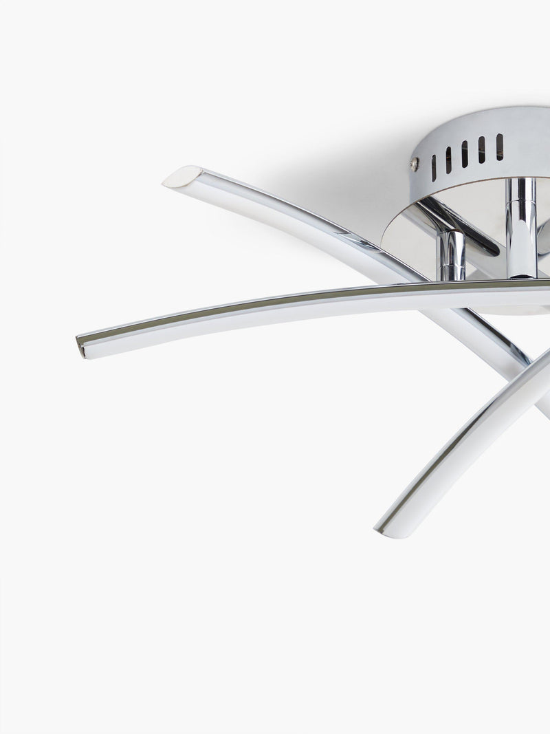 John Lewis Trinity LED semi flush ceiling light chrome 45cm, UK version