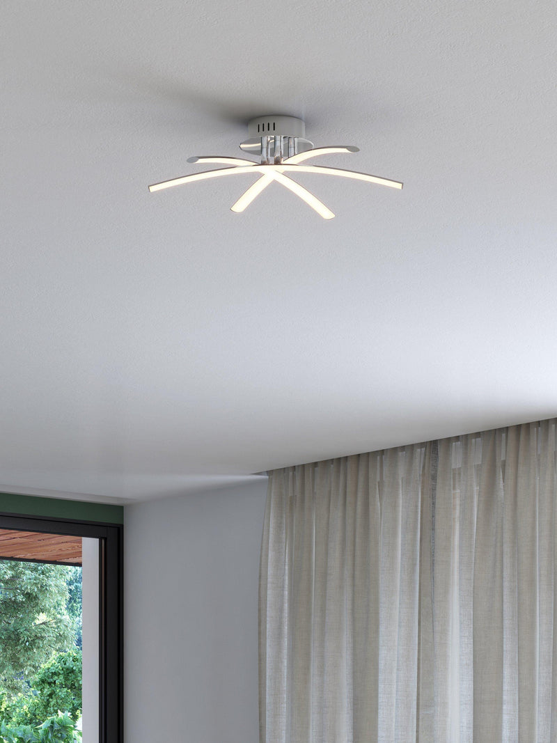 John Lewis Trinity LED semi flush ceiling light chrome 45cm, UK version