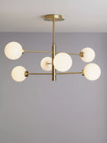 John Lewis Parity 6 arm ceiling light with glass globe shades - British product