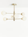 John Lewis Parity 6 arm ceiling light with glass globe shades - British product