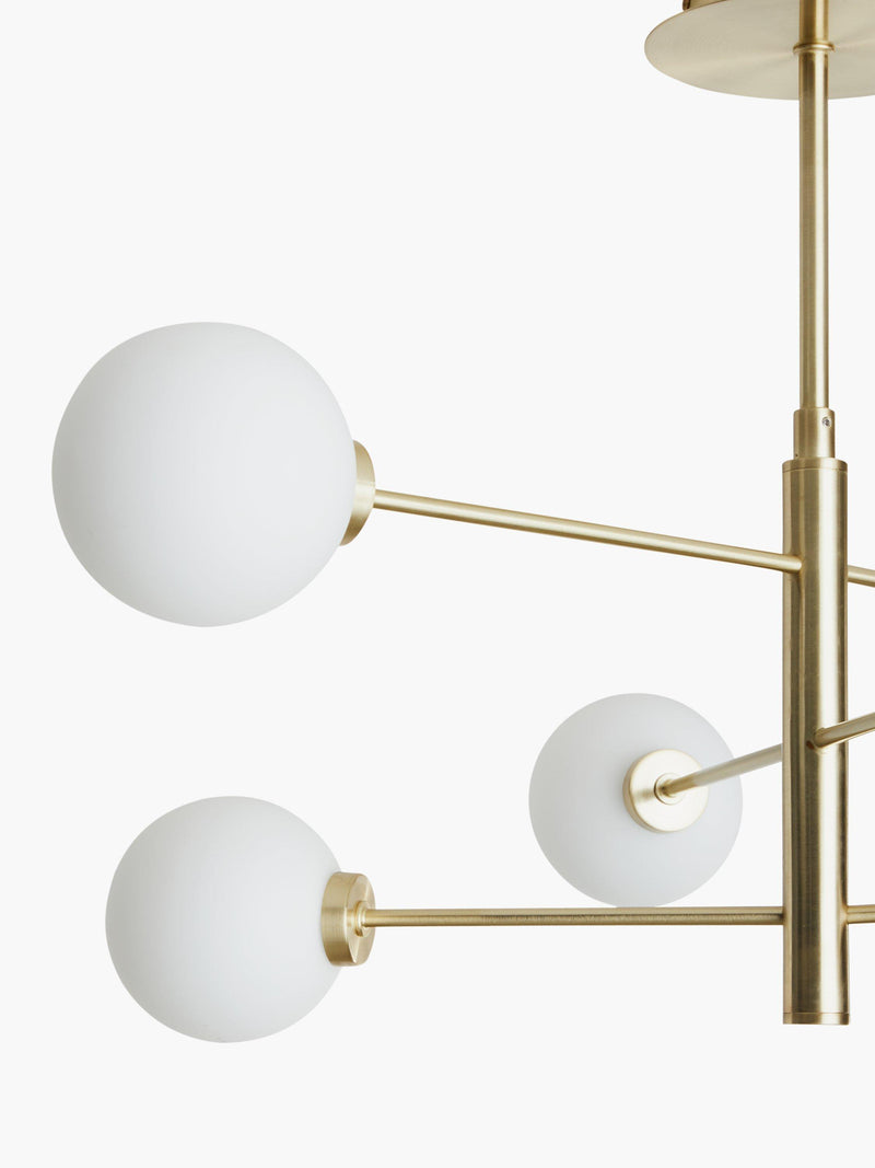 John Lewis Parity 6 arm ceiling light with glass globe shades - British product