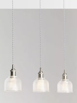 John Lewis John Lewis Ezra 3 Pendant Prismatic Glass Ceiling Light, Pewter- Buy online at McGrocer
