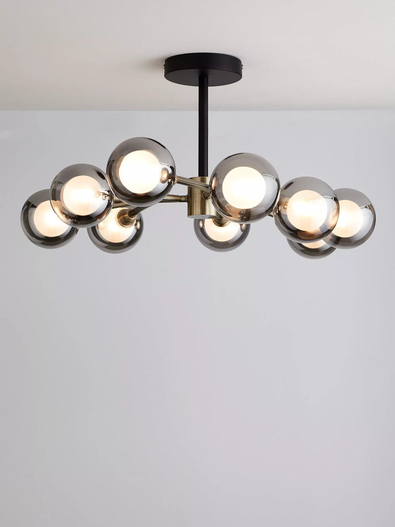 John Lewis Huxley 9 Arm Semi Flush Ceiling Light H30 x Dia.50cm
