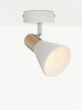 John Lewis SES LED single spotlight white wood - British product