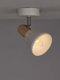 John Lewis SES LED single spotlight white wood - British product