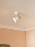 John Lewis SES LED single spotlight white wood - British product