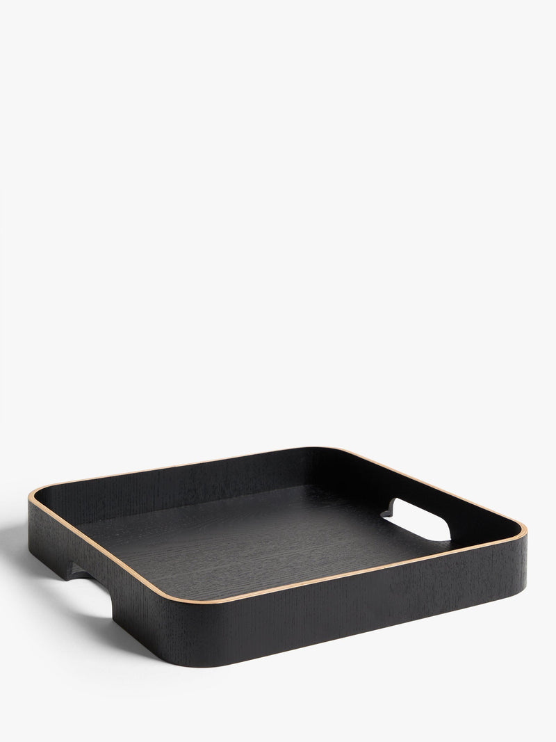 John Lewis square wood veneer tray black 35cm, UK version