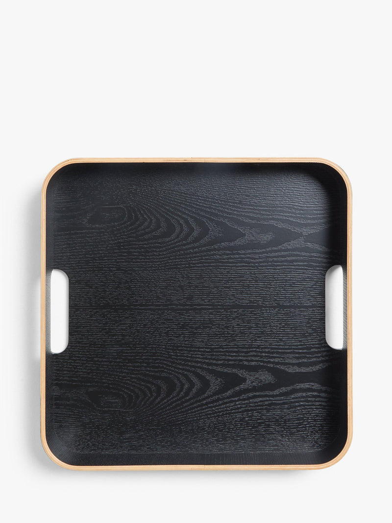 John Lewis square wood veneer tray black 35cm, UK version
