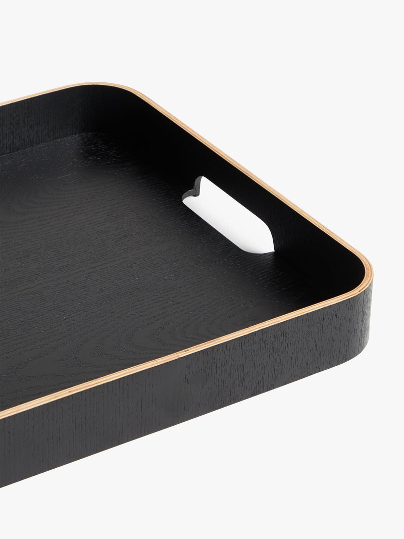 John Lewis square wood veneer tray black 35cm, UK version