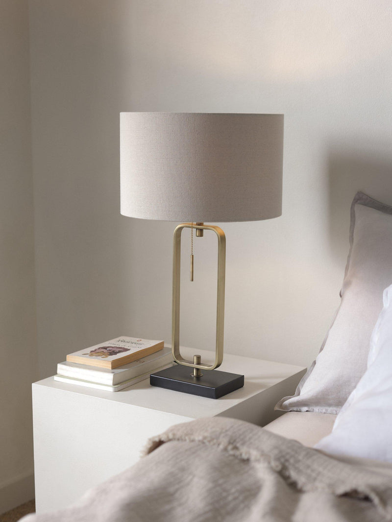 John Lewis Frame table lamp in black and brass finish, UK version