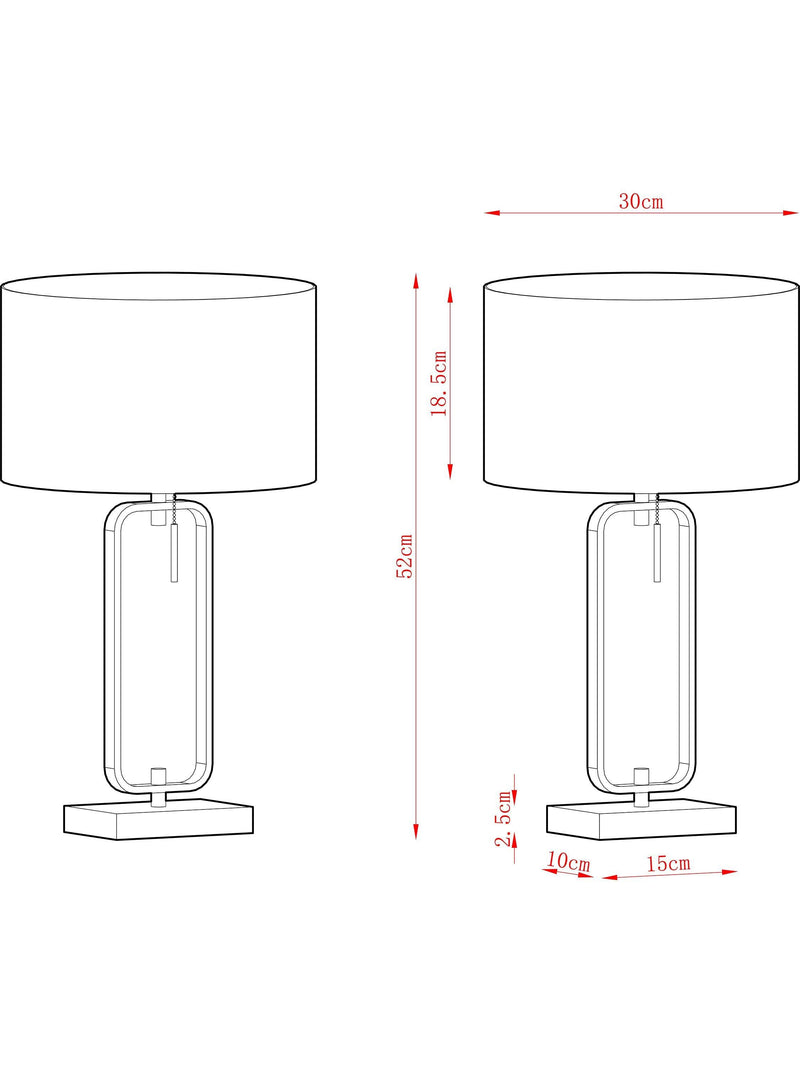 John Lewis Frame table lamp in black and brass finish, UK version