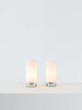 John Lewis Ridge opal glass touch lamps white set of two, imported from the UK