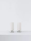 John Lewis Ridge opal glass touch lamps white set of two, imported from the UK