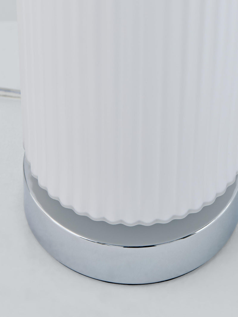 John Lewis Ridge opal glass touch lamps white set of two, imported from the UK