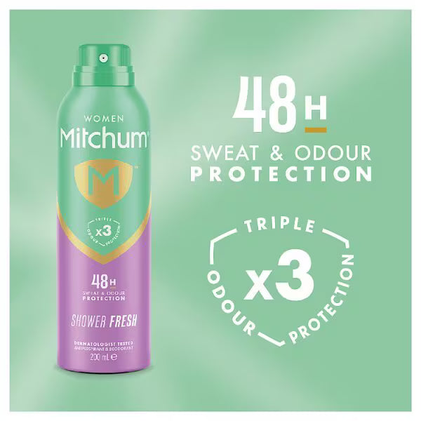 Mitchum Shower Fresh Anti-Perspirant Spray 200ml, imported from the UK