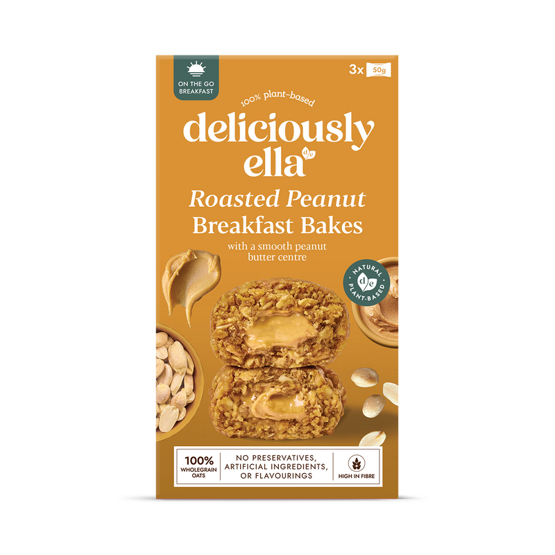 Deliciously Ella roasted peanut breakfast bakes 3x50g (British brand)