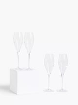 John Lewis John Lewis Connoisseur Champagne Flutes Set of 4 270ml Clear- Buy online at McGrocer