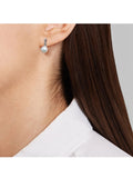 E.W Adams 9ct white gold freshwater pearl diamond drop earrings, UK version