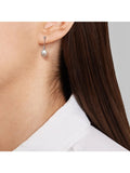E.W Adams pearl diamond drop earrings 9ct white gold - British product