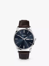 John Lewis Sekonda Men's Day Date Leather Strap Watch- Buy online at McGrocer