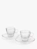 John Lewis clear glass espresso cup and saucer set, 70ml, 2-piece, UK version