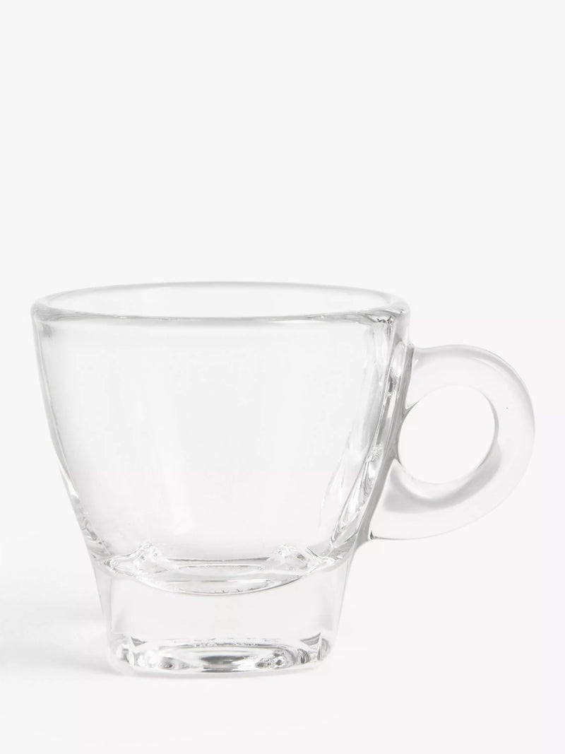 John Lewis clear glass espresso cup and saucer set, 70ml, 2-piece, UK version