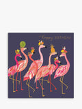 Art File flamingo fruit hat birthday card, imported from the UK