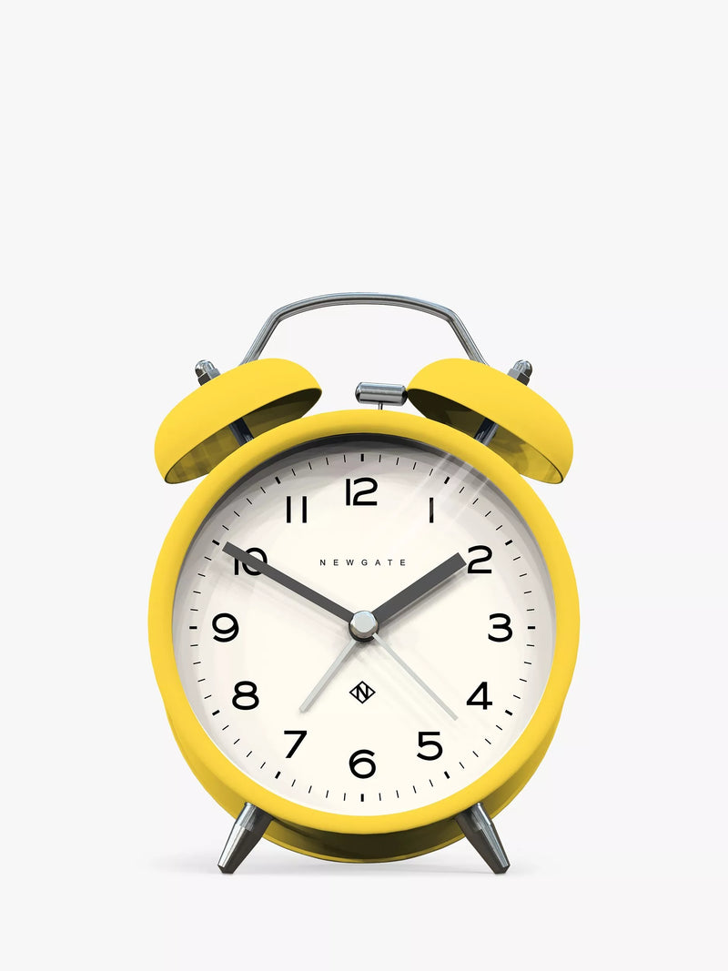 Newgate Clocks Charlie Twin Bell Echo Silent Sweep Analogue Alarm Clock