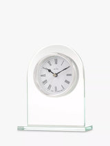 John Lewis Acctim Ascott Glass Mantel Clock, Clear/Chrome, 17cm- Buy online at McGrocer