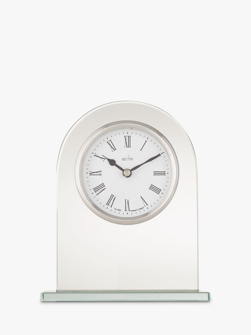 Acctim glass mantel clock H17cm - British product