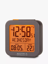 John Lewis Acctim Invicta Radio Controlled Square Digital Alarm Clock - Dark Grey- Buy online at McGrocer