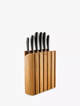 John Lewis Robert Welch Signature Book Oak Wood Knife Block with 6 Kitchen Knives- Buy online at McGrocer