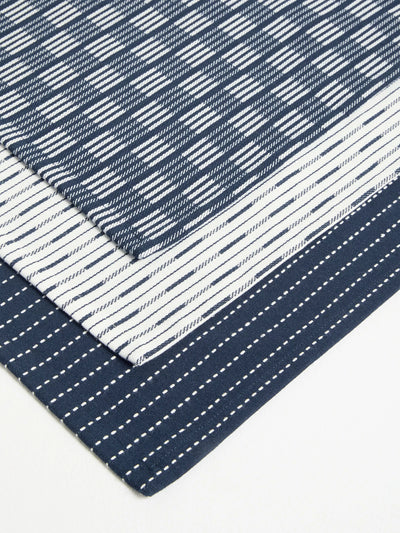 John Lewis John Lewis Striped Tea Towels Dark Blue Pack of 3- Buy online at McGrocer