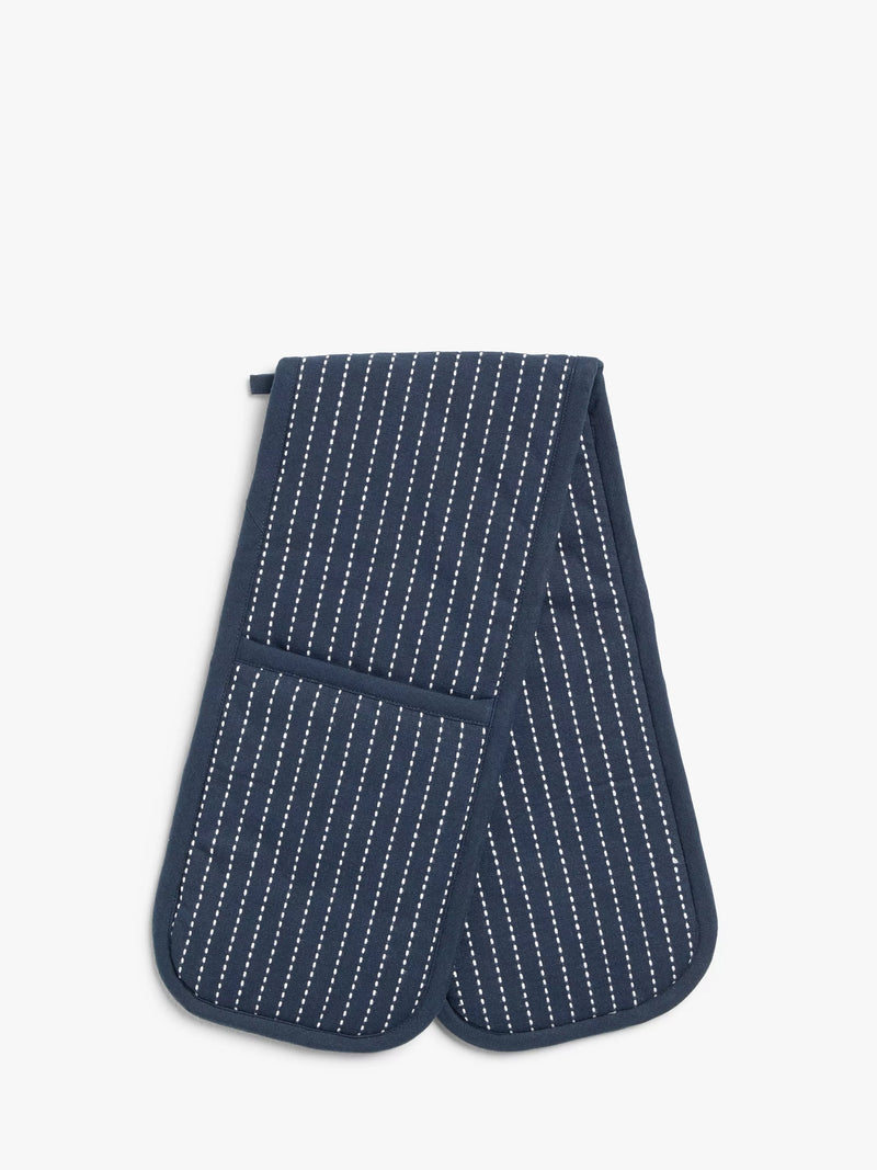 John Lewis double oven glove striped dark blue, UK version