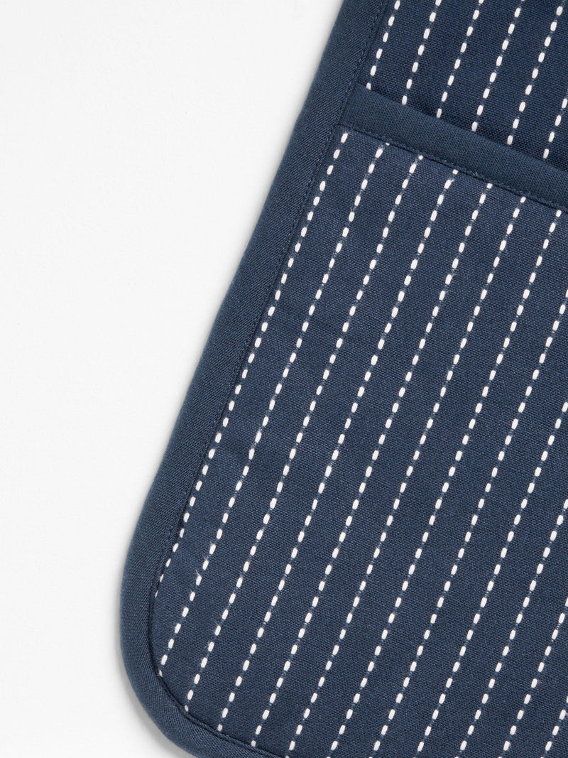 John Lewis double oven glove striped dark blue, UK version