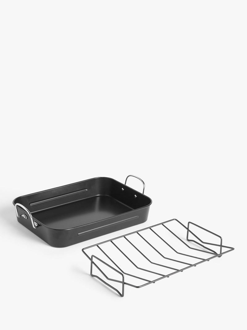 John Lewis non-stick carbon steel roaster with rack 38cm, imported from the UK