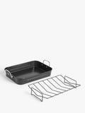 John Lewis non-stick carbon steel roaster with rack 38cm, imported from the UK