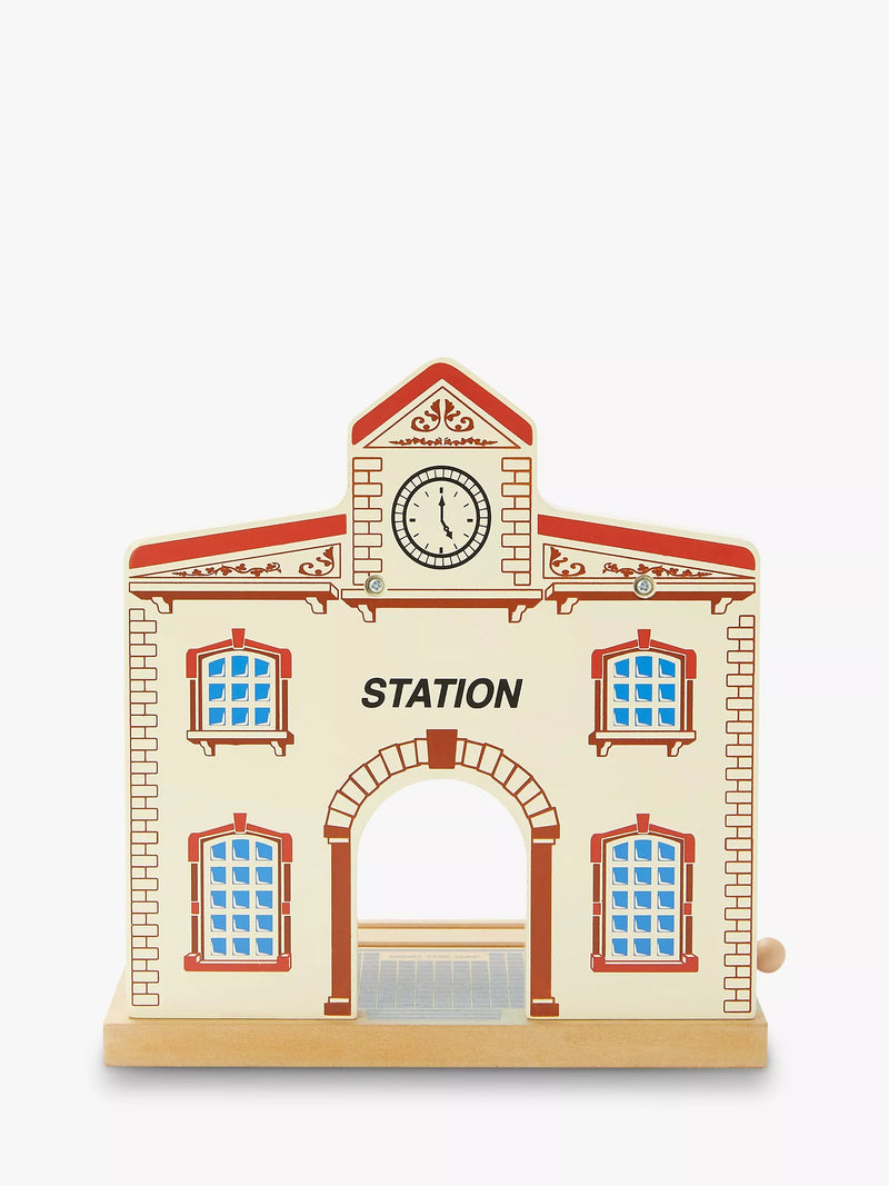 John Lewis Wooden Train Station with stop go signals - British product