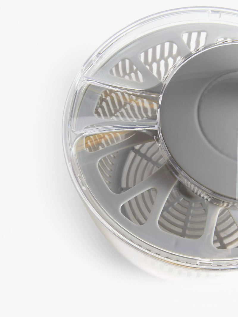 John Lewis small grey salad spinner with colander and handle, UK version