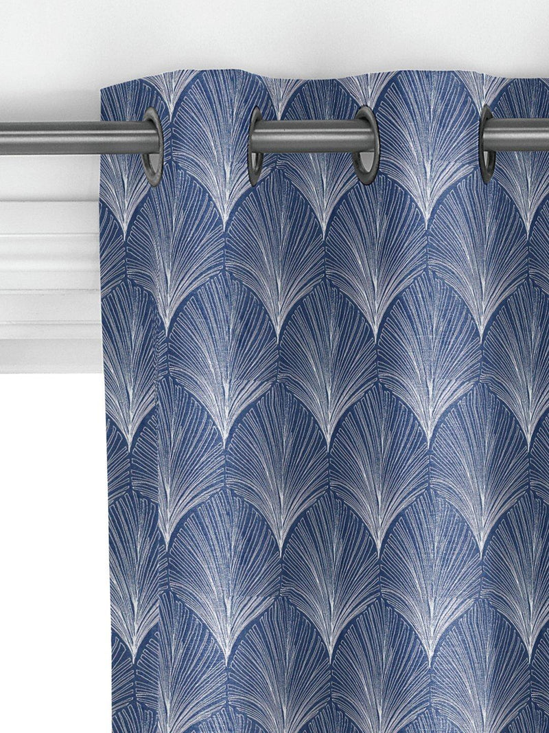 John Lewis custom deco fan curtains indigo, UK version