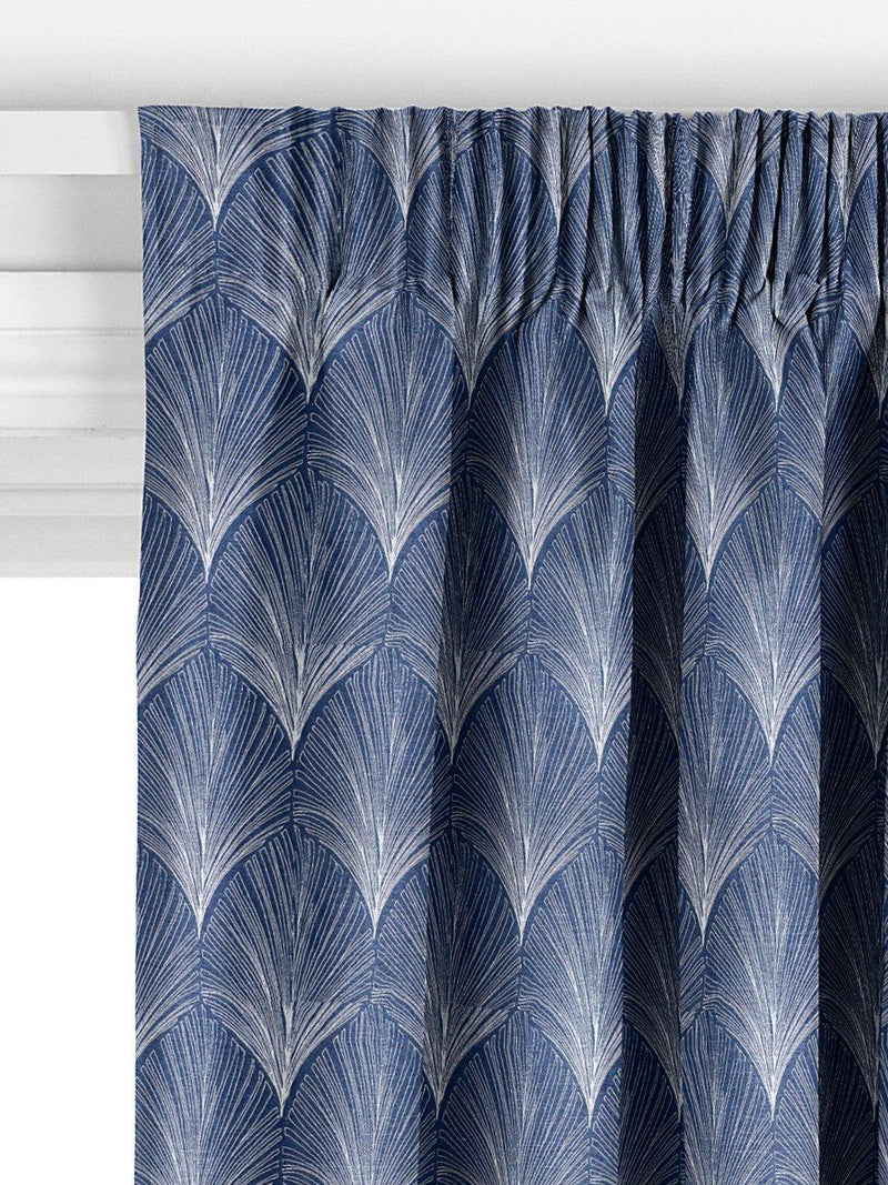 John Lewis custom deco fan curtains indigo, UK version