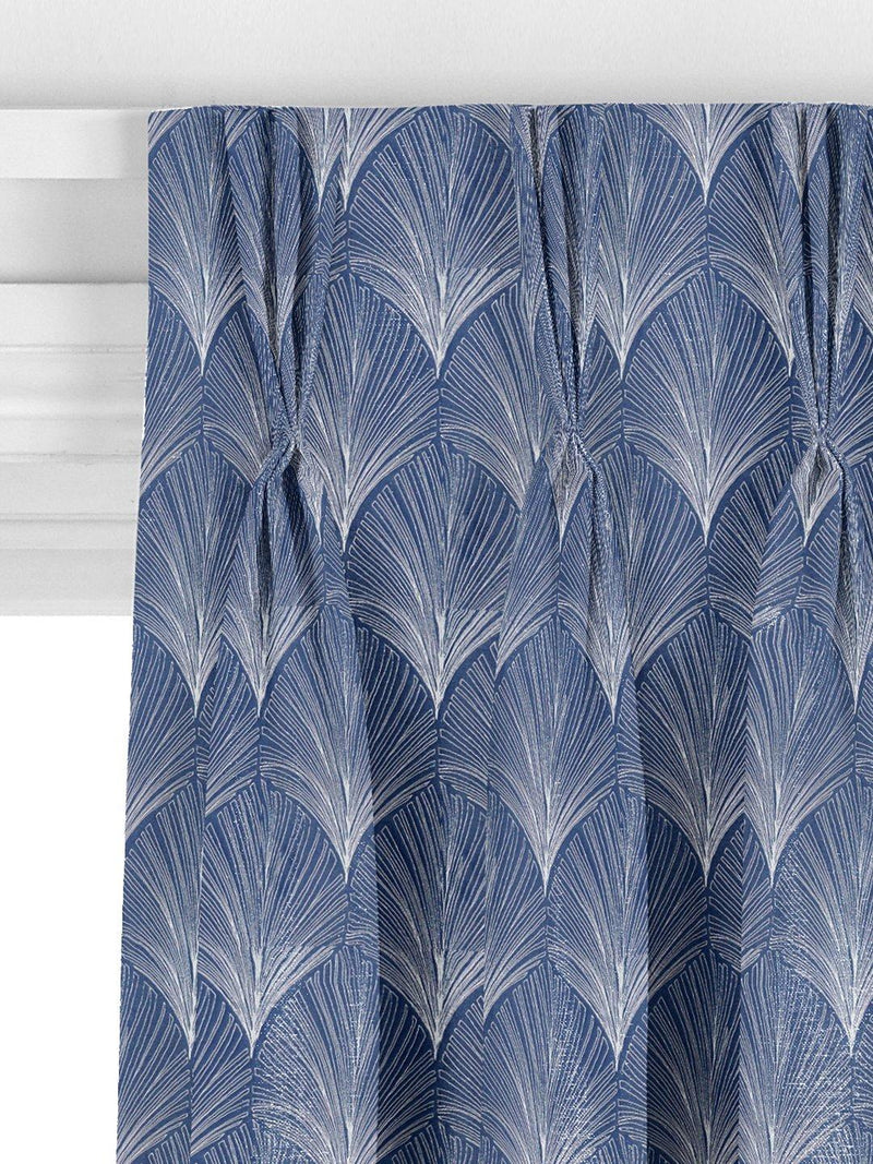 John Lewis custom deco fan curtains indigo, UK version