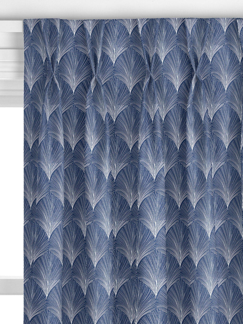 John Lewis custom deco fan curtains indigo, UK version