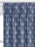 John Lewis custom deco fan curtains indigo, UK version