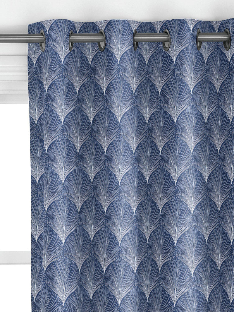 John Lewis custom deco fan curtains indigo, UK version