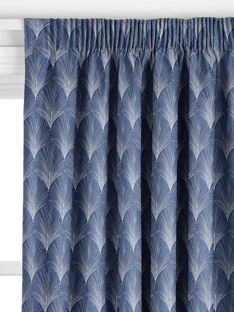John Lewis custom deco fan curtains indigo, UK version
