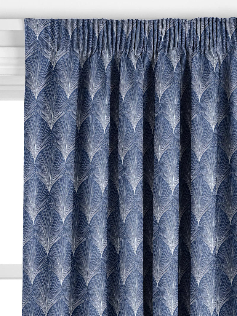 John Lewis custom deco fan curtains indigo, UK version