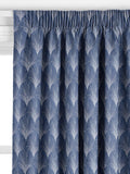 John Lewis custom deco fan curtains indigo, UK version