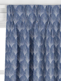John Lewis custom deco fan curtains indigo, UK version